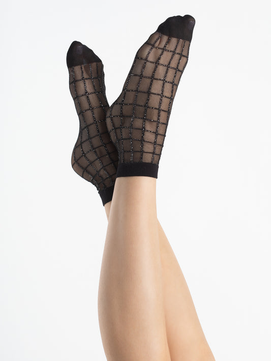 Chaussettes en voile avec fil métallisé 20 Deniers GRID