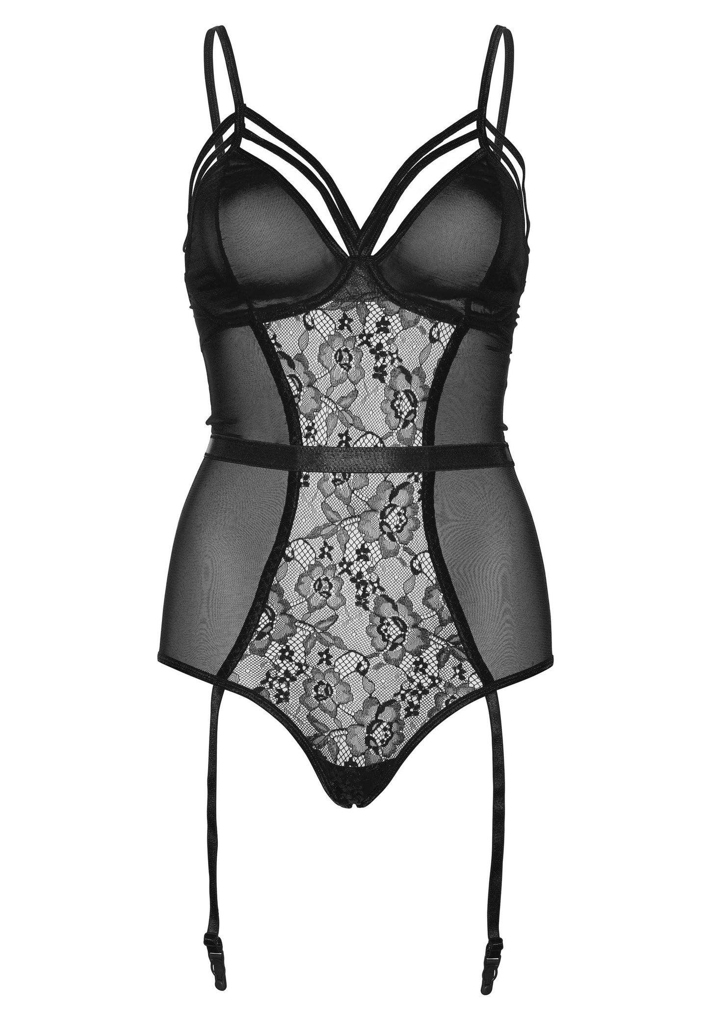 Body porte jarretelles voile et dentelle Leg Avenue