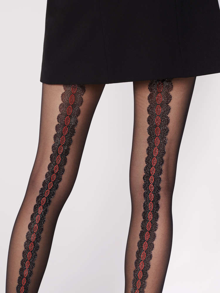 Collant voile fantaisie couture sur l'arrière CORALLO Fiore