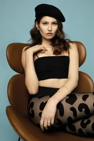 Collant fantaisie Fiore - Imprimé animal façon léopard - Glam rock