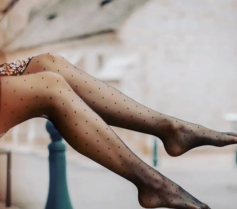 Collant gerbe plumetis sur collantsofemme.com