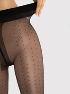 collant fantaisie à pois 30 deniers