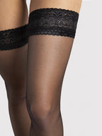 Bas autofixants voile 8 deniers noir EDITH fiore