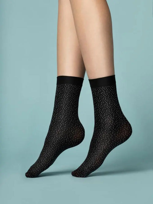 Chaussettes noir à petit pois - PEPE BIANCO 40 Den - Fiore fiore