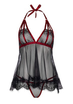 Nuisette babydoll glamour voile et dentelle Leg Avenue