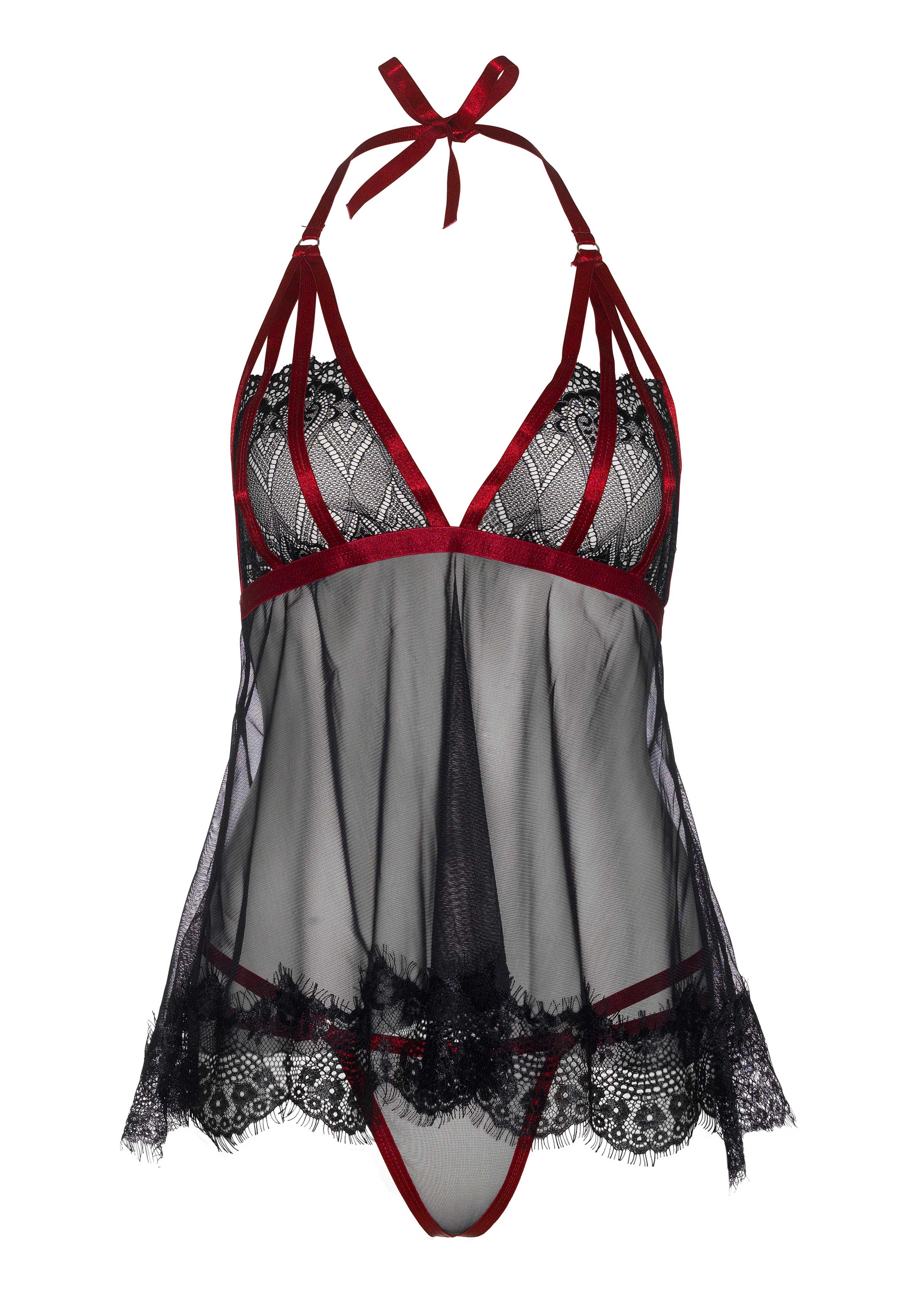 Nuisette babydoll glamour voile et dentelle Leg Avenue