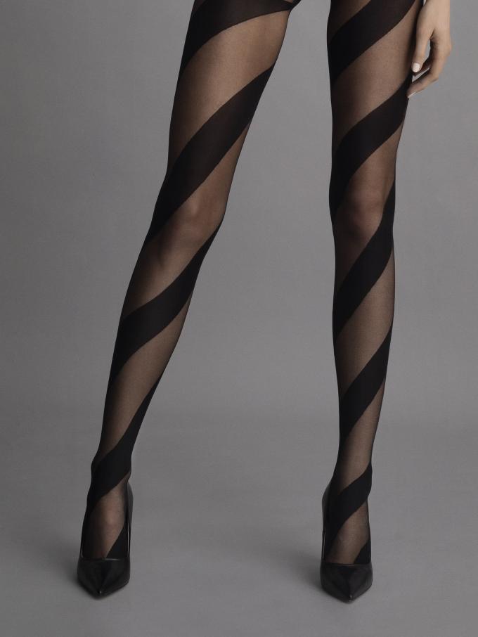 <transcy>Candy black striped pattern tights</transcy>