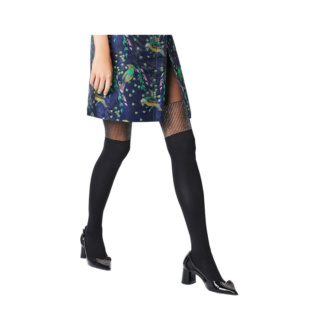 Collant à motif chaussettes hautes microfibre 40 Den Bombardino