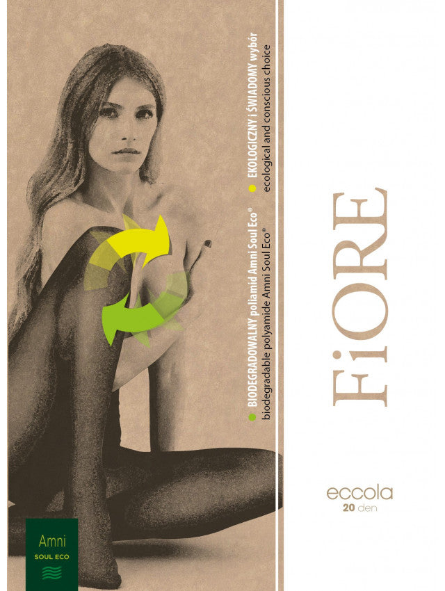 Collant recyclé écologique semi-trasnparent noir 20 Den ECCOLA Fiore