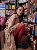 Collant fantaisie de couleur bordeaux 60 Deniers STEREO Fiore